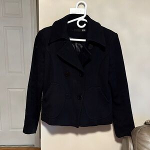 Women's Black Double-Breasted Jacket
